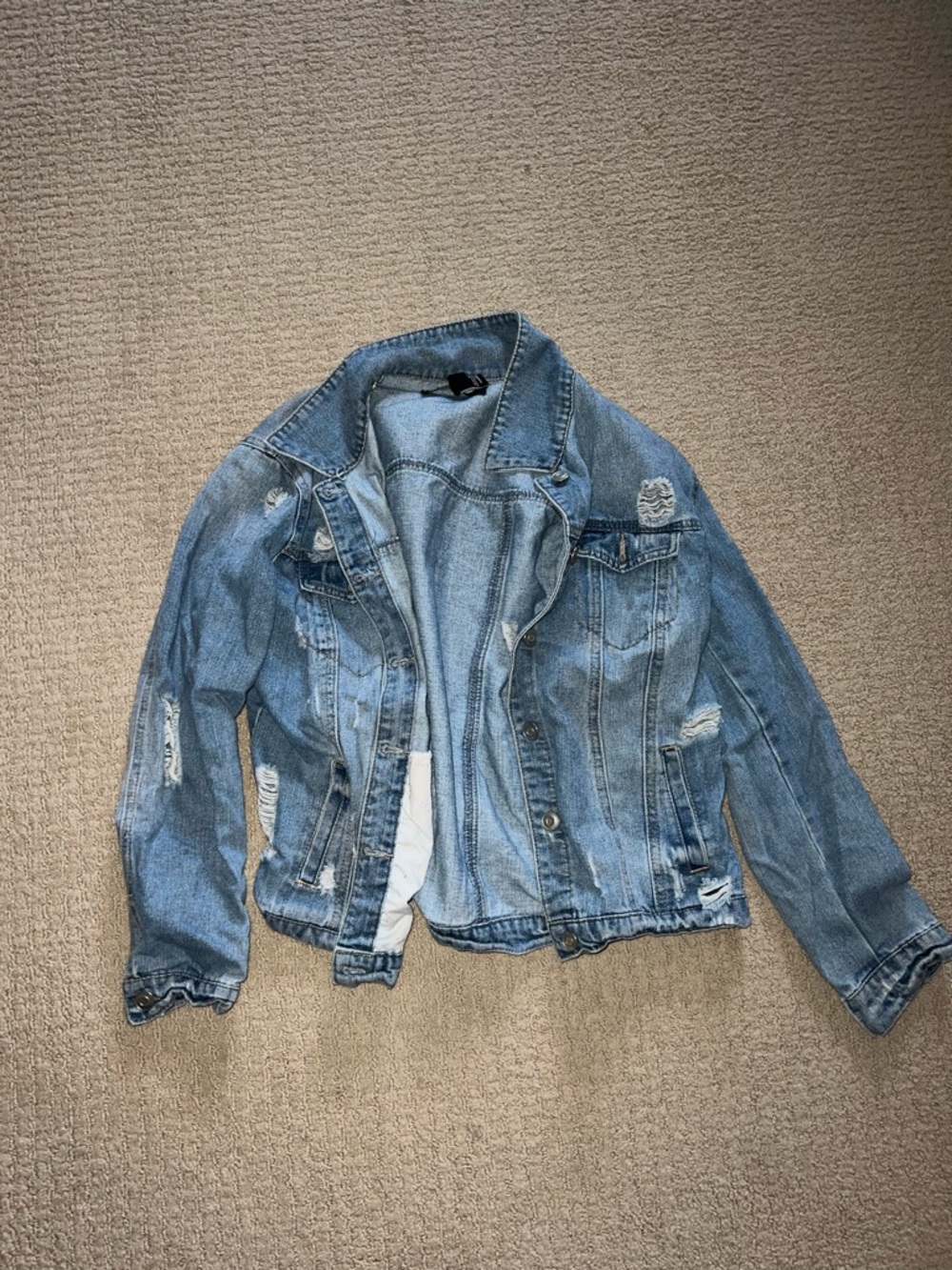 Light Wash Distressed Denim Jacket